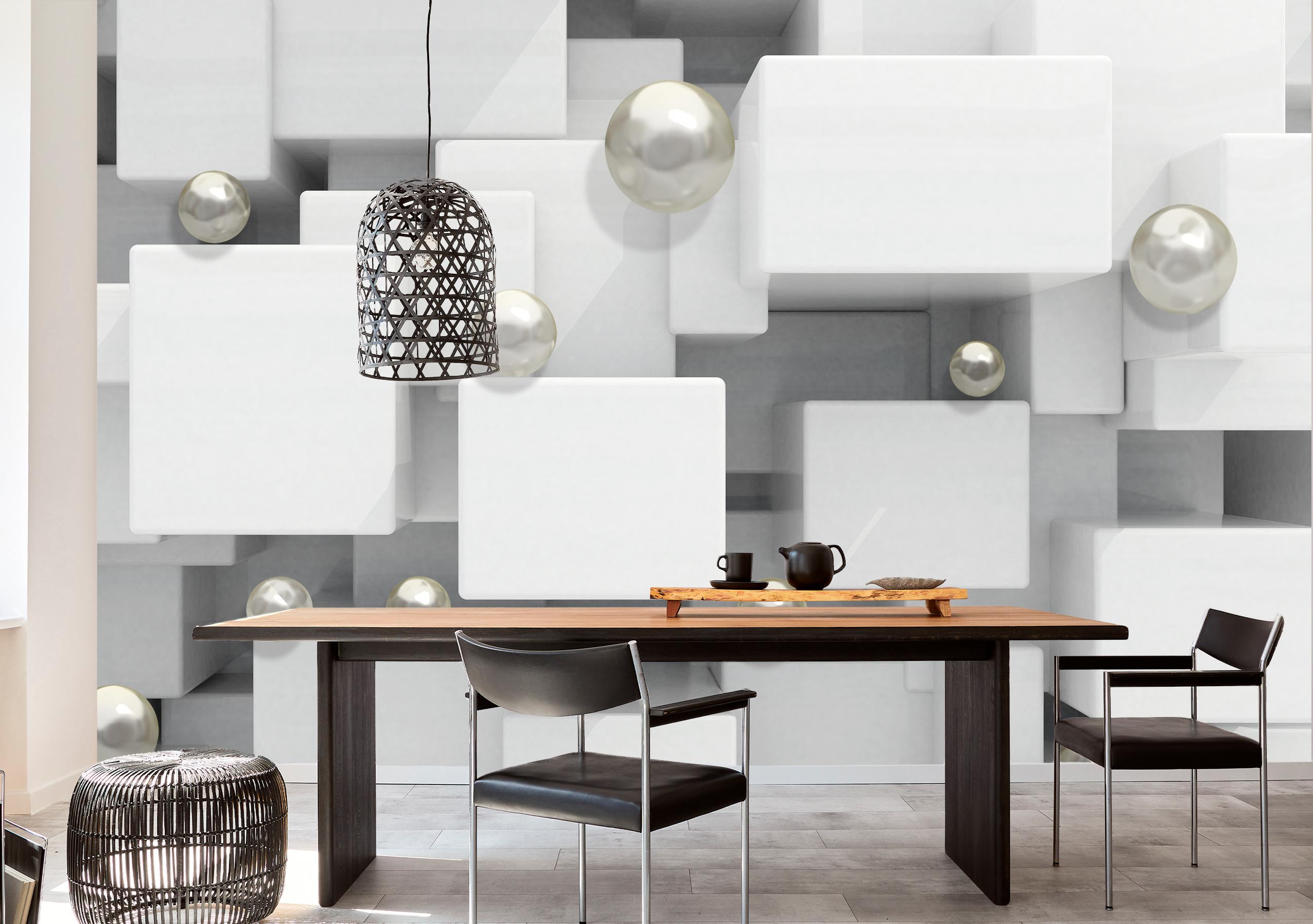 

Флизелиновые Фотообои Walldeco Белые кубы 200x130 Бриз