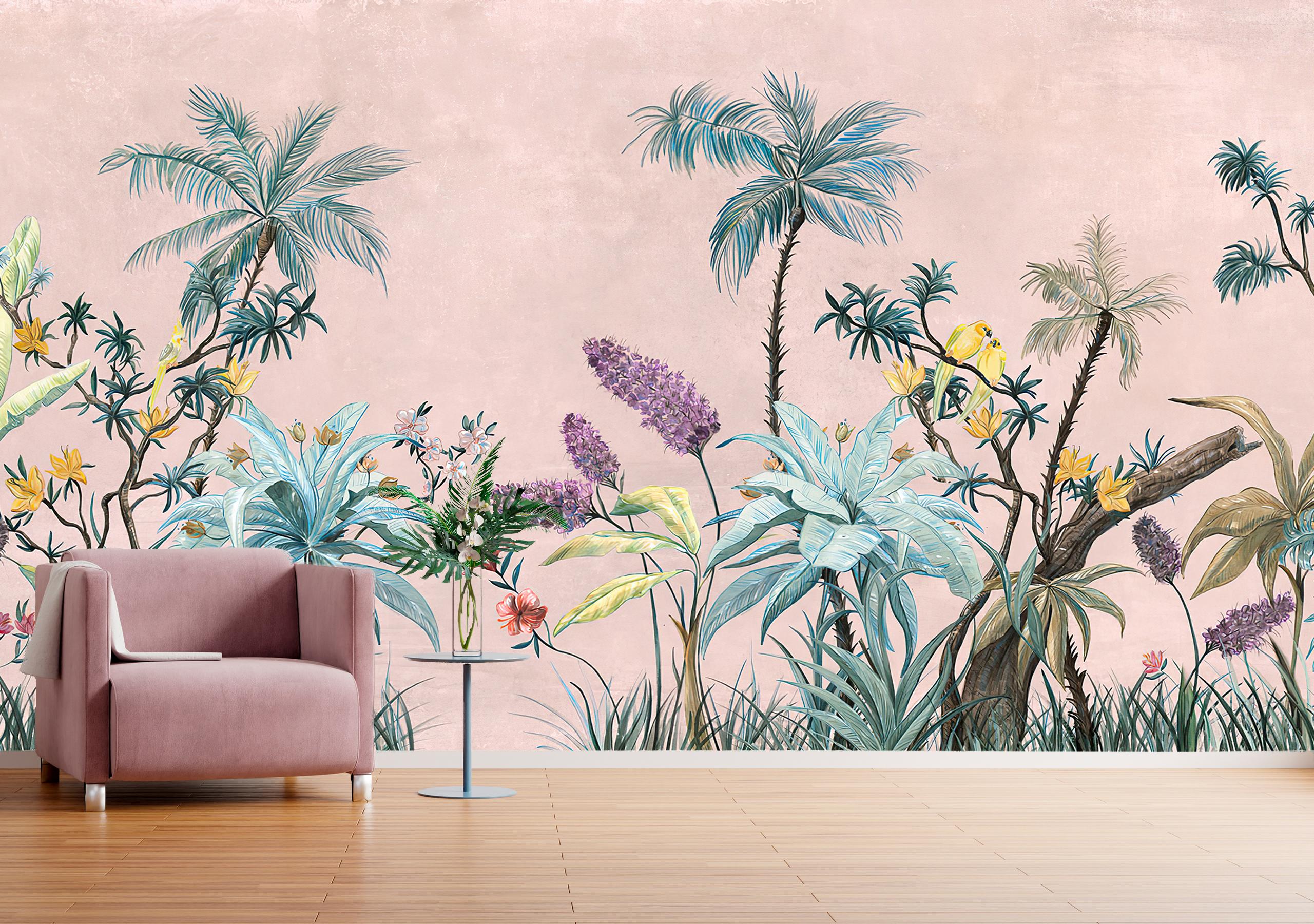 

Виниловые Фотообои Walldeco Разноцветные пальмы 380x250 Жаккард