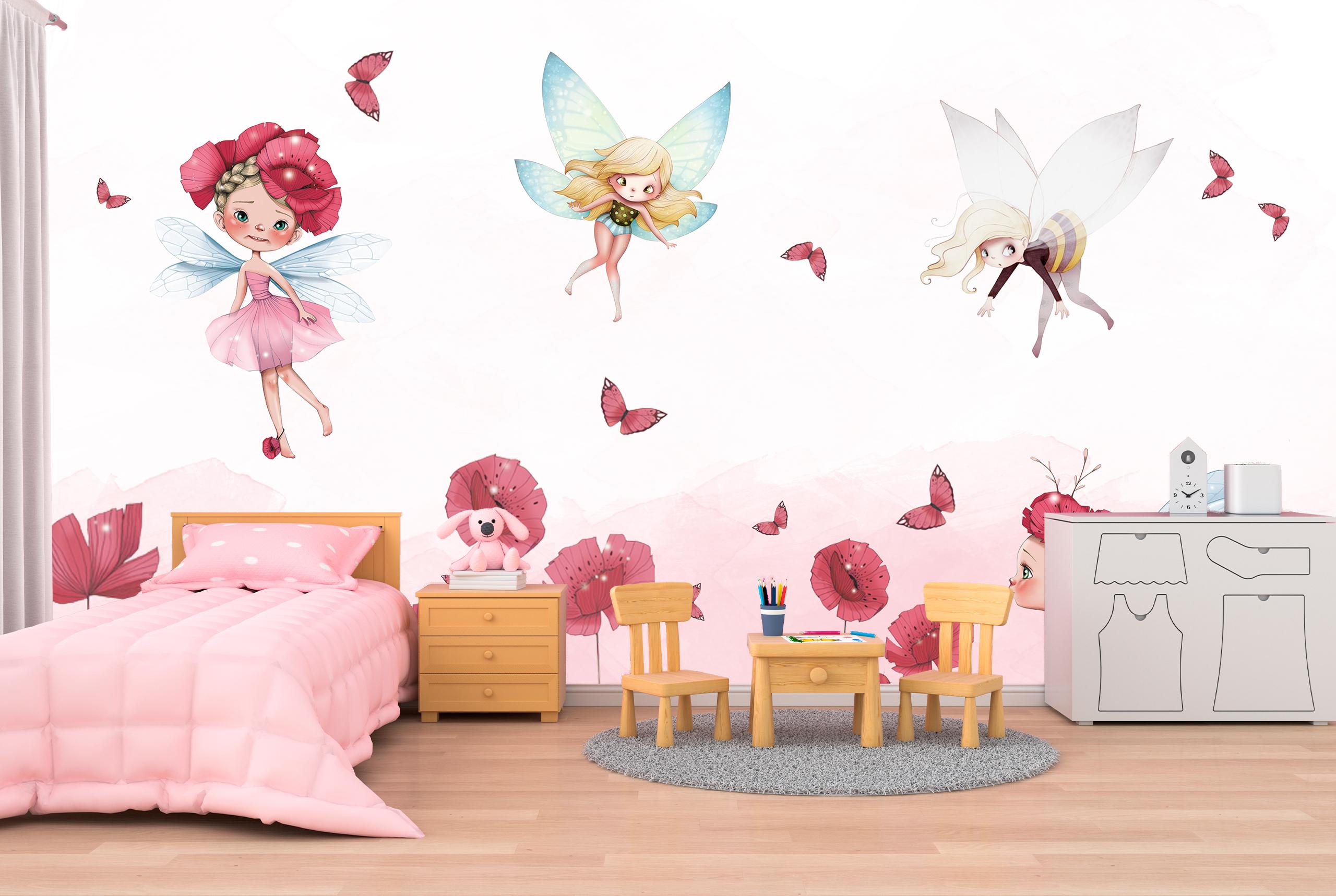 

Виниловые Фотообои Walldeco Волшебные феи и цветы 300x200 Фреска