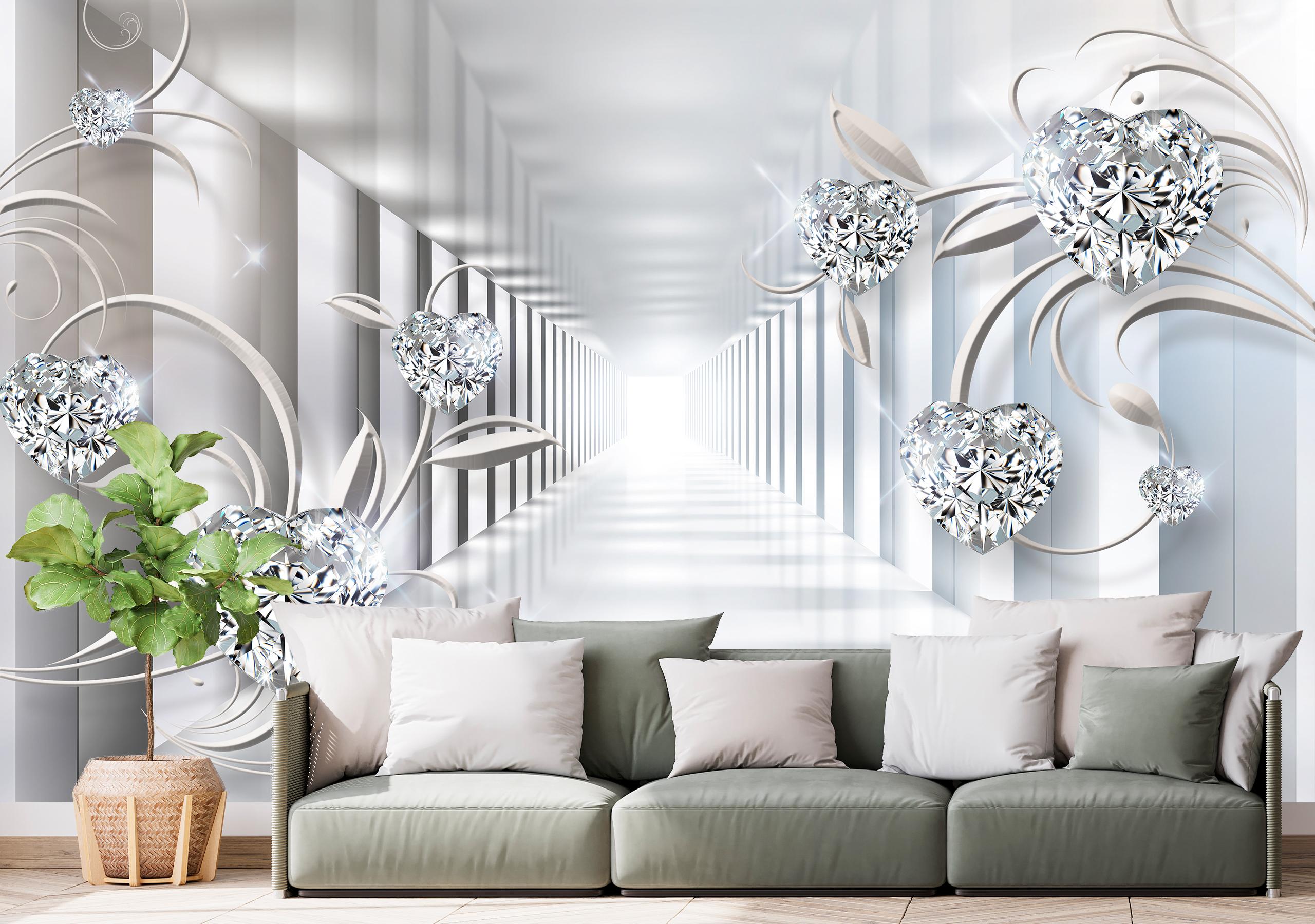 

Флизелиновые Фотообои Walldeco Бриллианты и 3Д коридор 200x130 Бриз