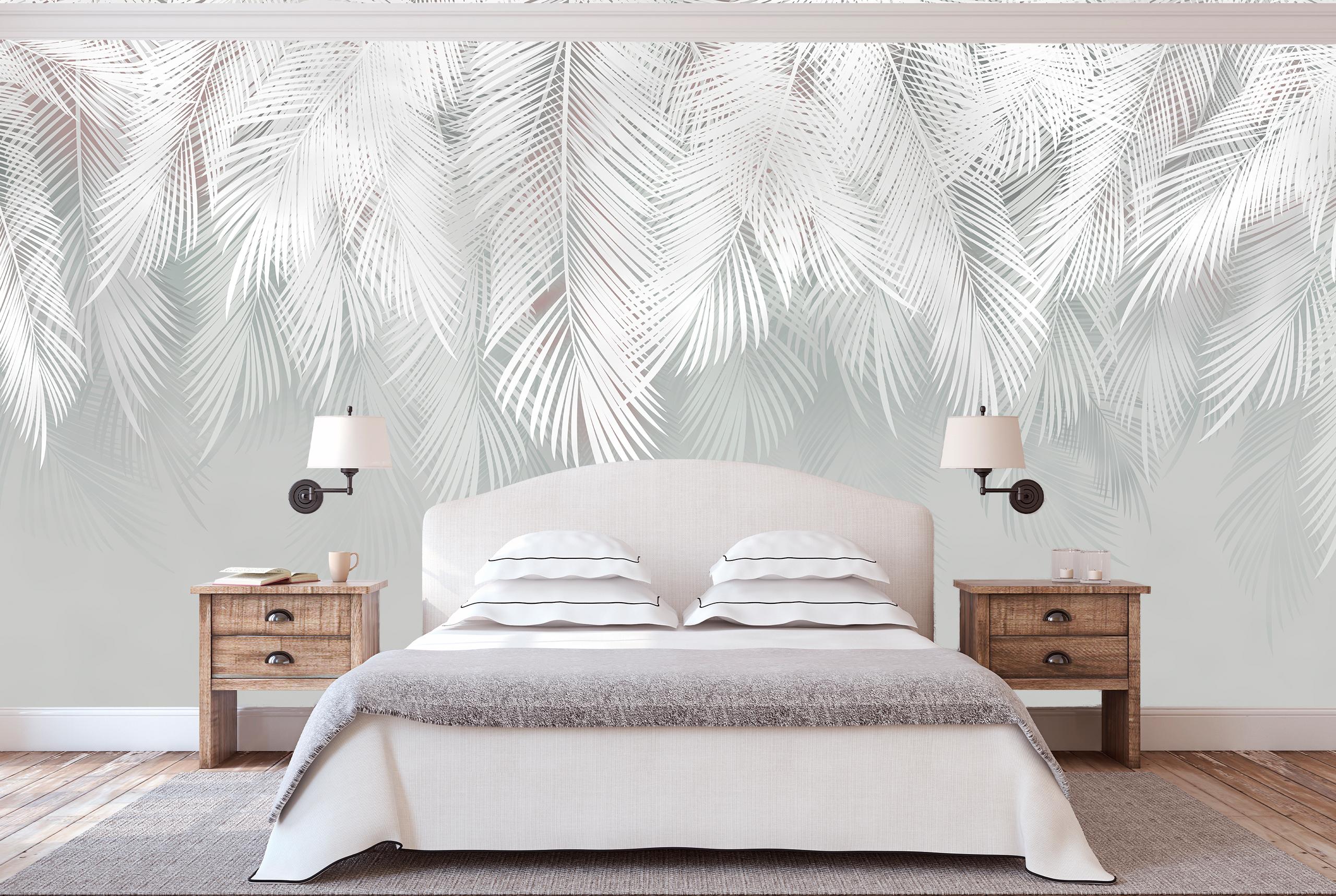 

Виниловые Фотообои Walldeco Белые перья 300x200 Волокно