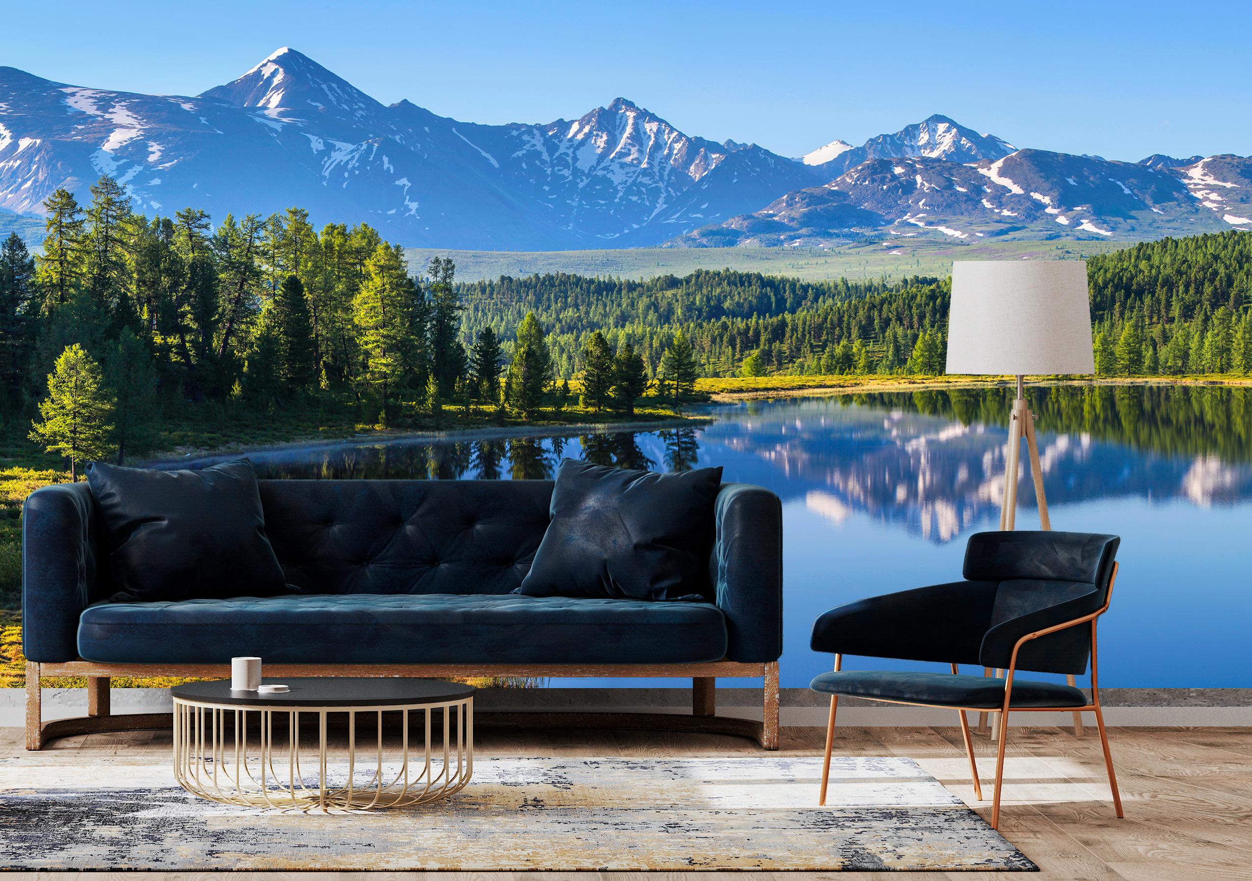 

Виниловые Фотообои Walldeco Озеро и горы 380x250 Диамант