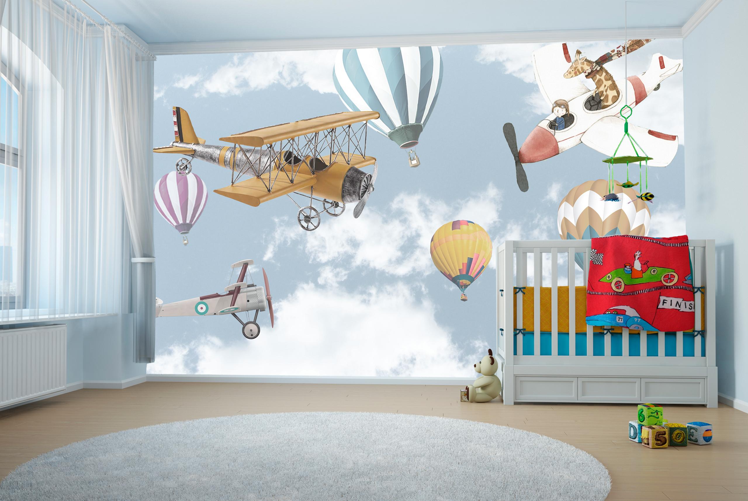 

Виниловые Фотообои Walldeco Самолёты и животные 400x260 Жаккард