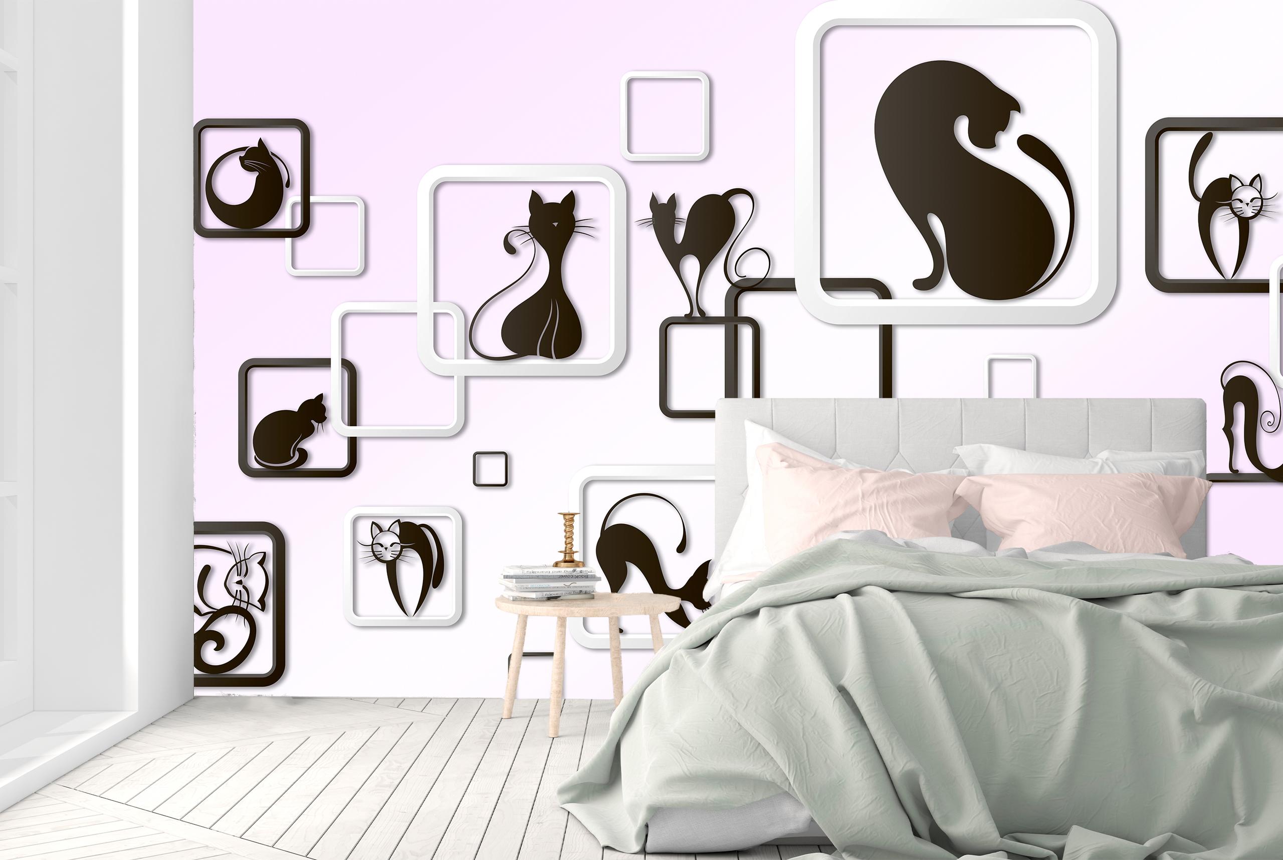 

Виниловые Фотообои Walldeco Чёрные коты 300x200 Мелкий песок с блестками