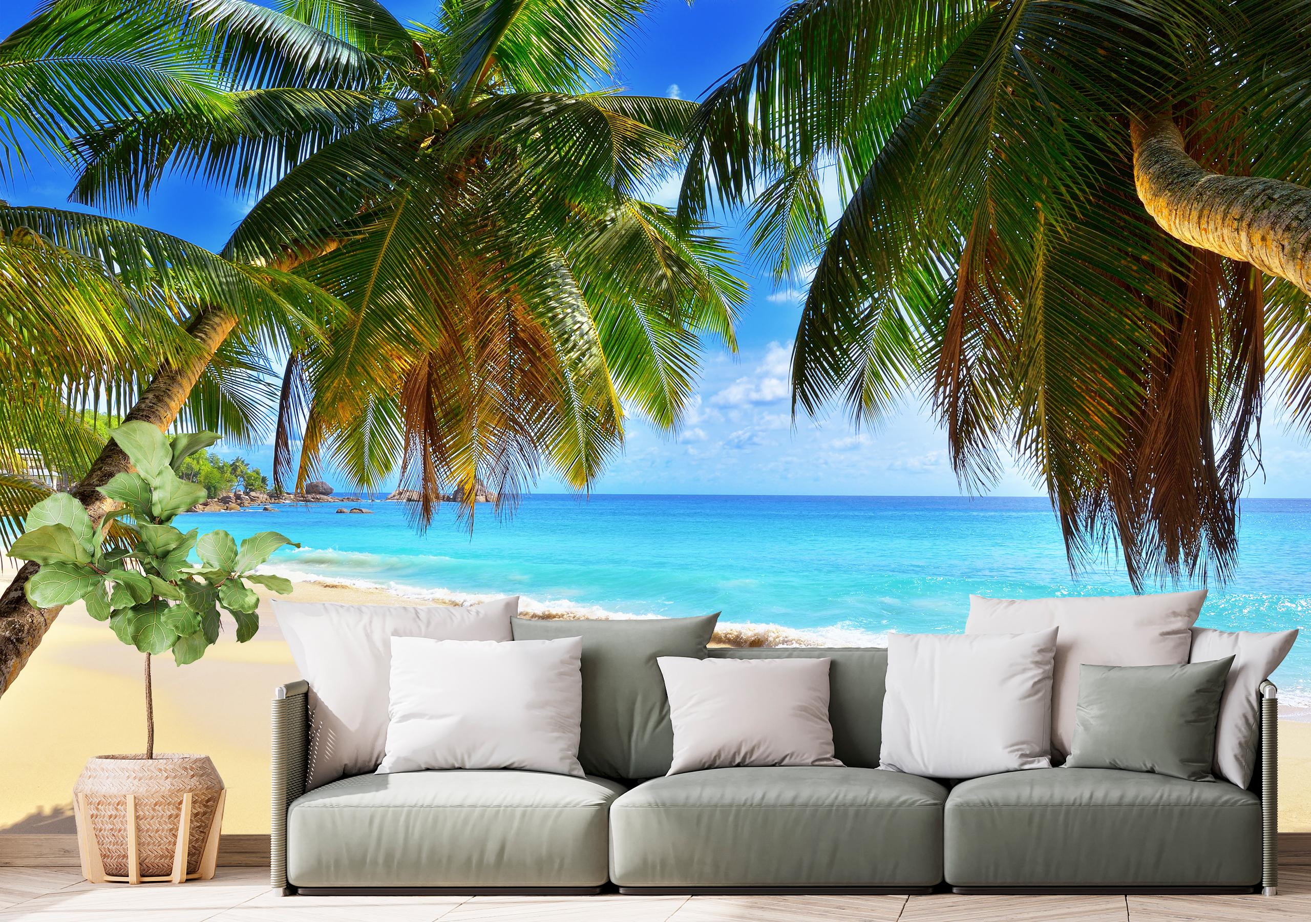 

Виниловые Фотообои Walldeco Райский пляж 400x260 Мелкий песок с блестками