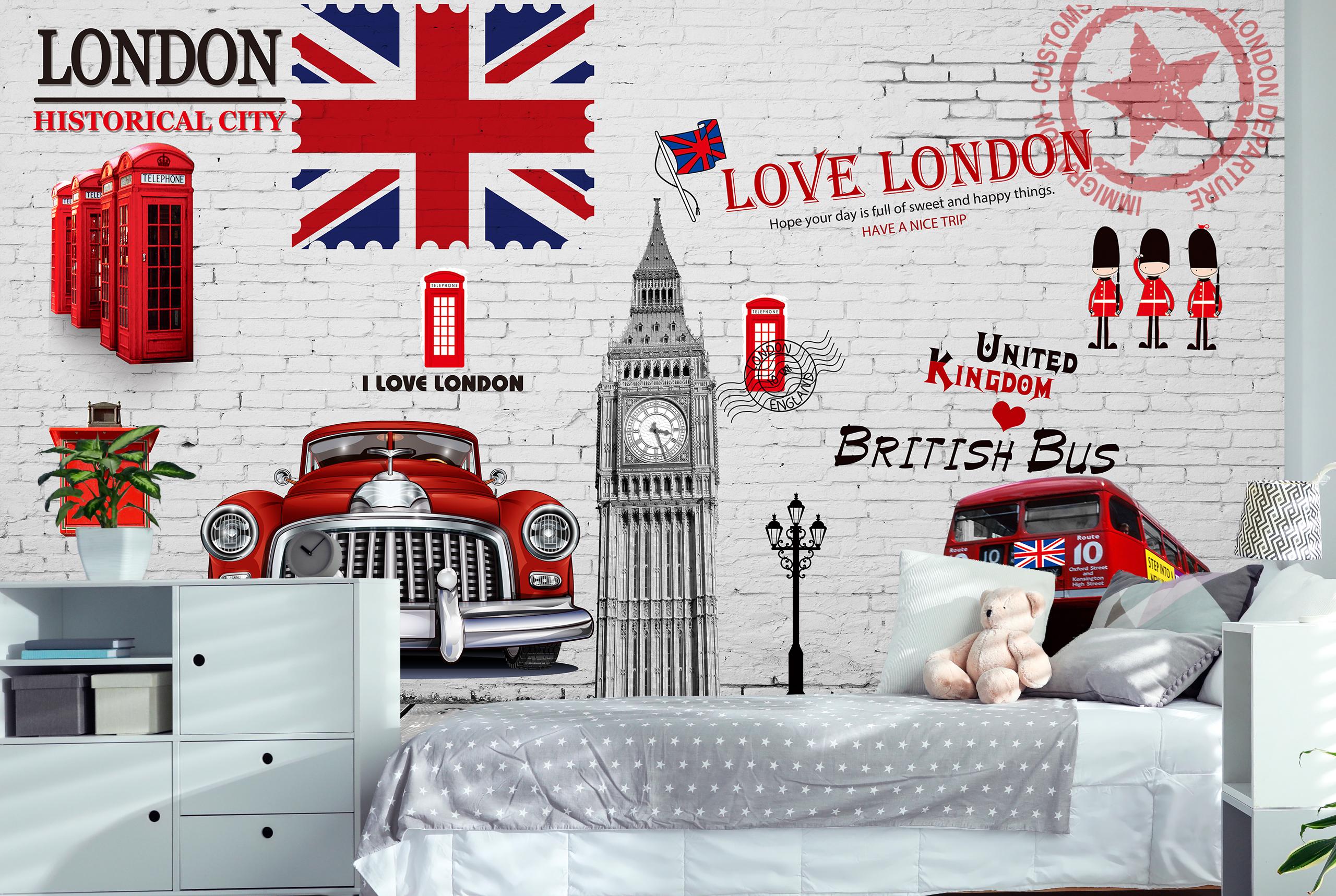 

Виниловые Фотообои Walldeco Лондон 200x130 Волокно