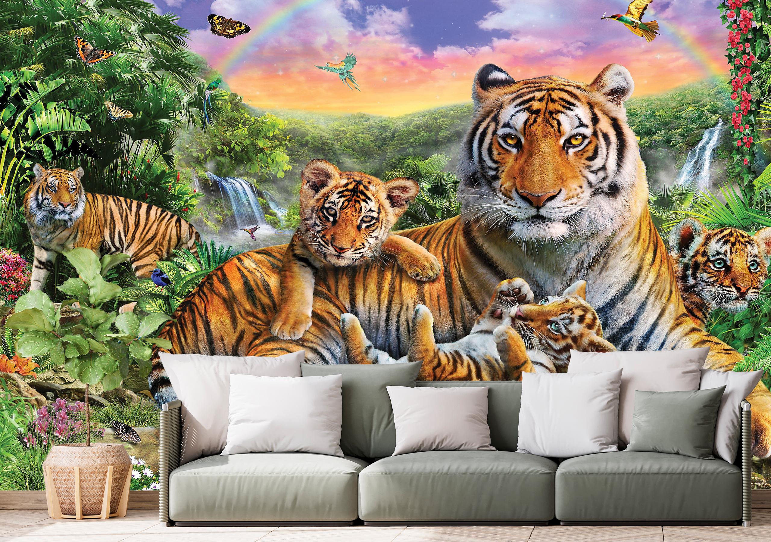 

Виниловые Фотообои Walldeco Тигры на природе 380x250 Фреска