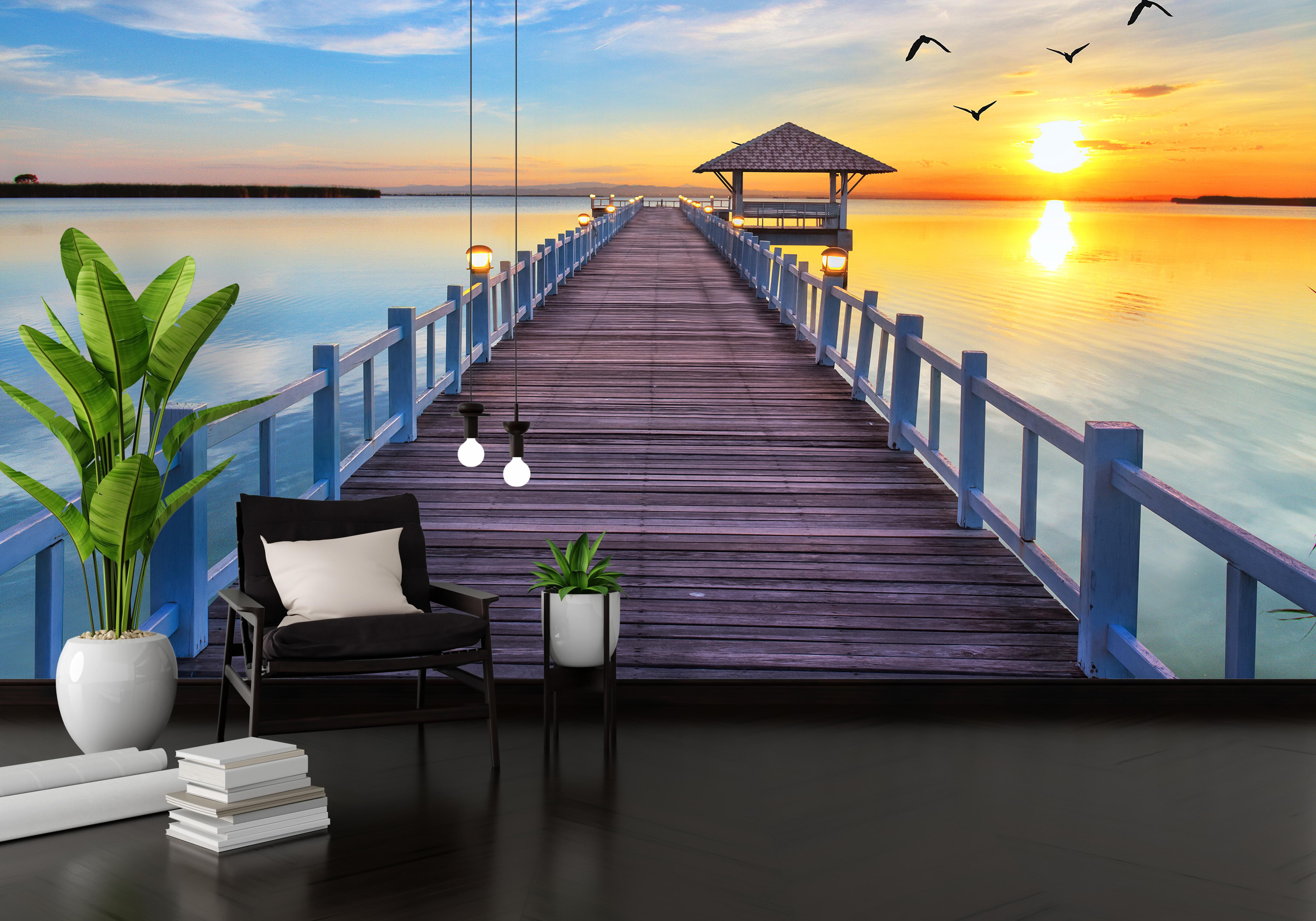 

Виниловые Фотообои Walldeco 3Д дорога к морю380x250 Мелкий песок с блестками