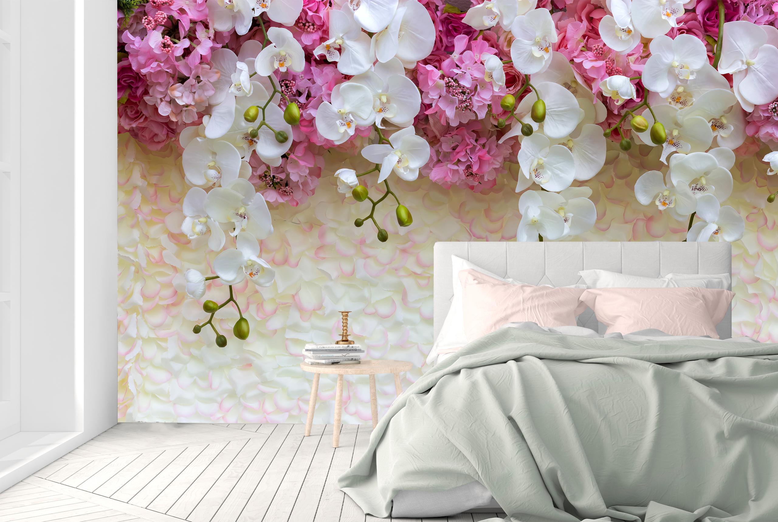 

Виниловые Фотообои Walldeco Орхидеи на стене 300x200 Фреска