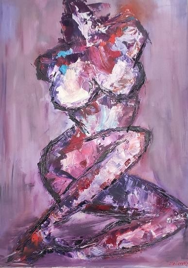 

Картина на холсте в стиле НЮ "Желание" , акрил - техника мастихин (Acrylic painting on canvas in nude style)