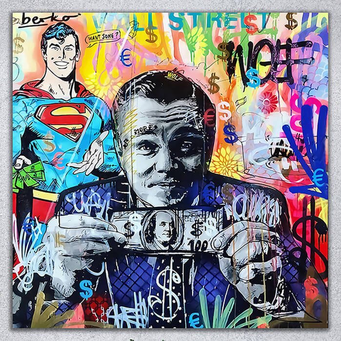 

Картина Арт-холст Волк с Уолл-стрит Арт-urb_02528 100х100 см