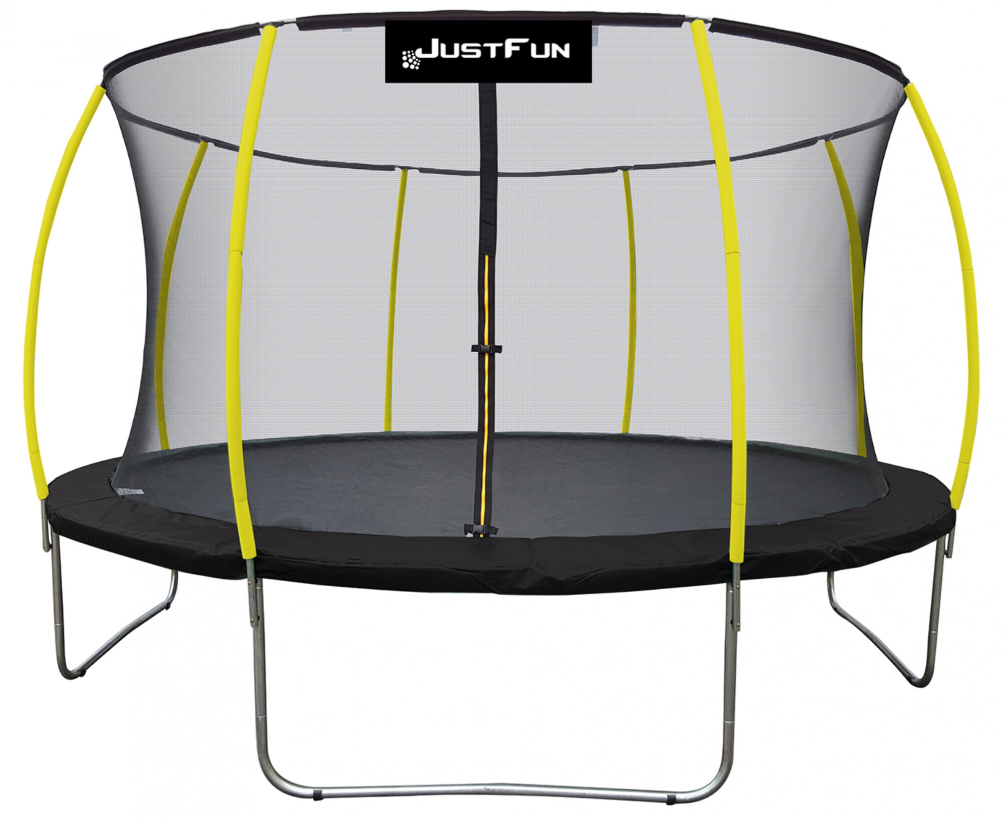 

Батут Just Fun 244 см Premium Fiberglass внутрішня сітка + драбинка (8 FT) Black-Yellow