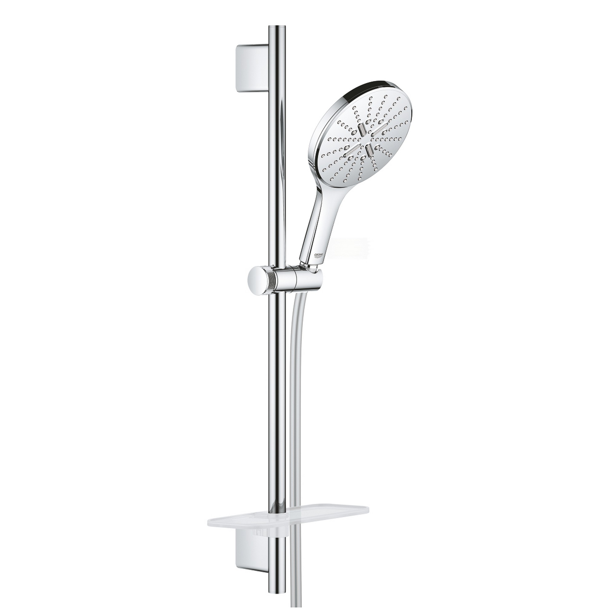 

Душевой гарнитур со стойкой GROHE Rainshower Smartactive со шлангом 1750мм ручной лейкой 150мм хром 26591000