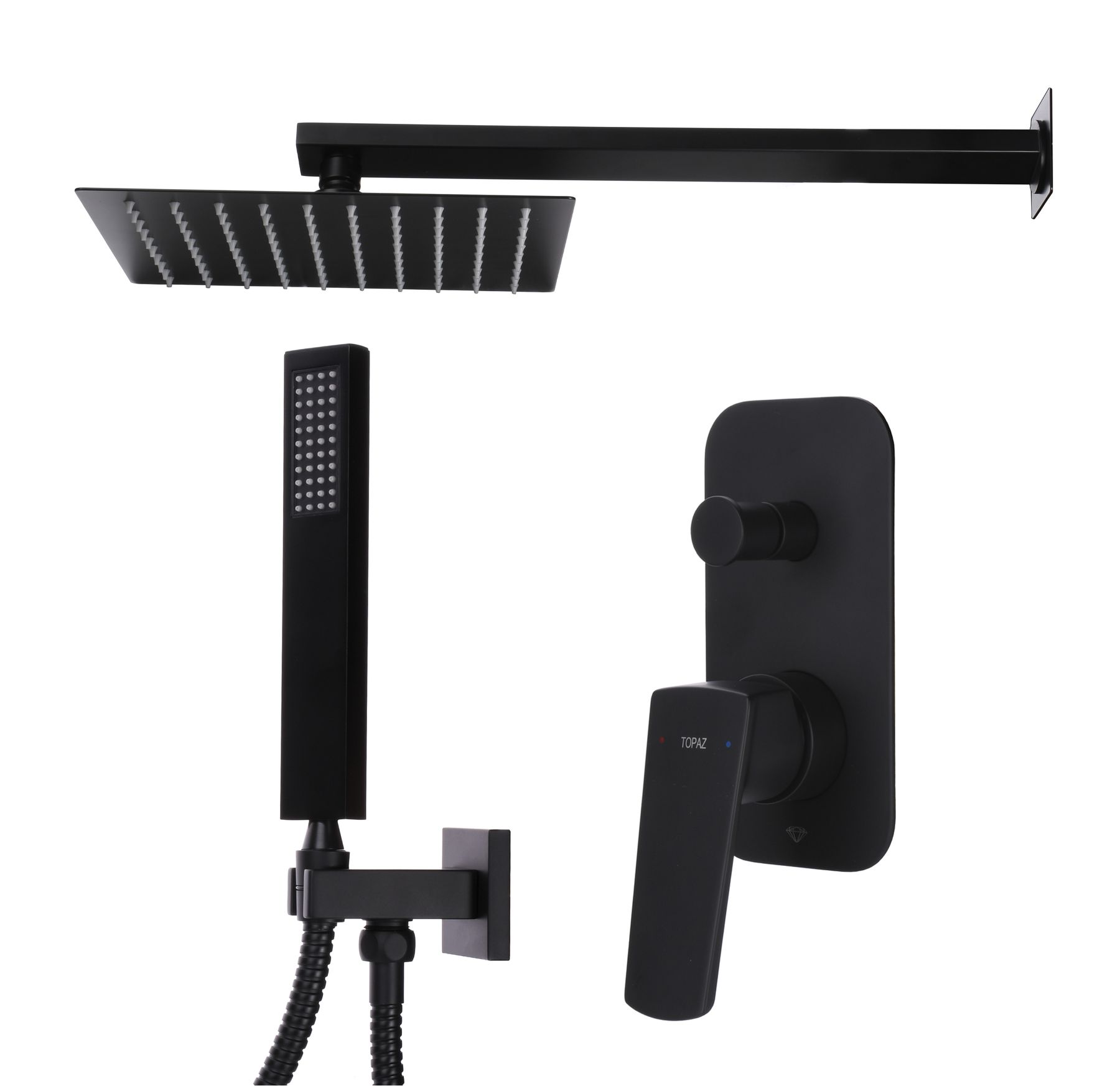 

Душевая система скрытого типа TOPAZ LEXI TLG 21205-H57-BL 000020237 300x200мм черный латунь 108183