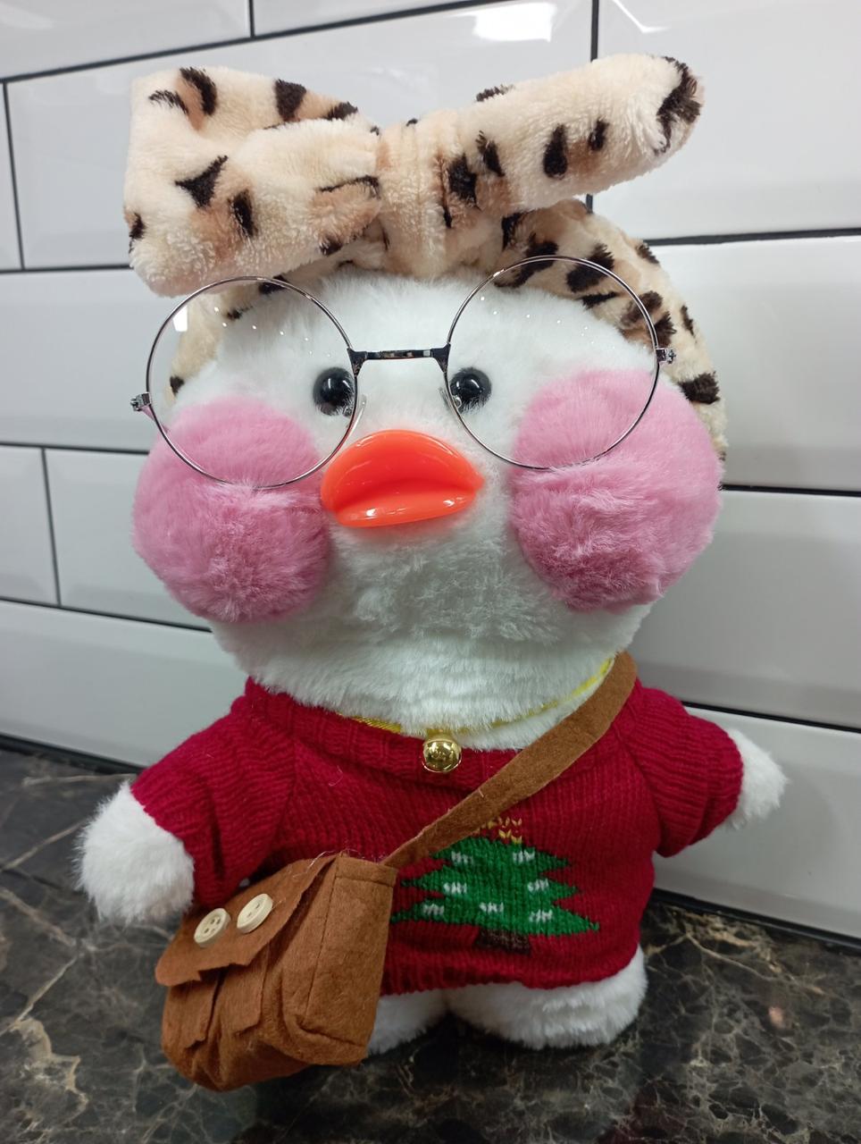 

Мягкая Плюшевая Игрушка Лалафан Уточка Lalafanfan Duck в одежде 30см 1131