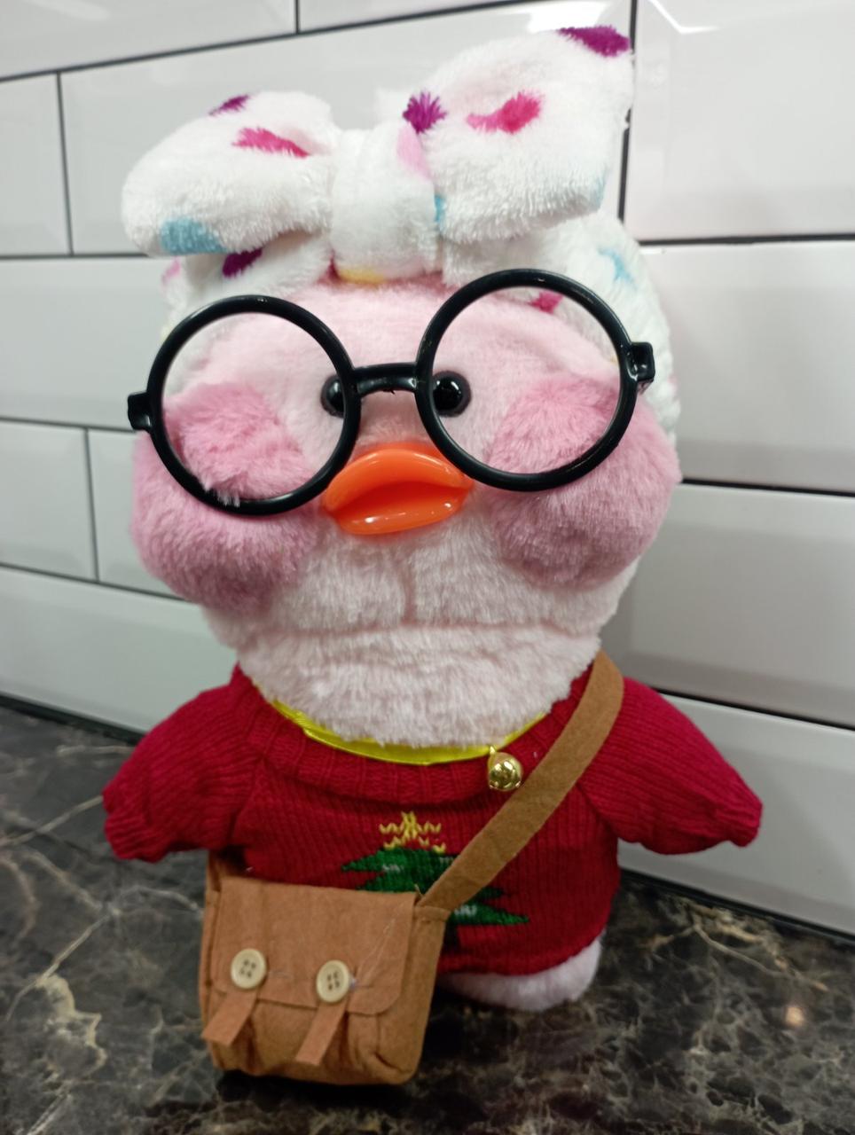 

Мягкая Плюшевая Игрушка Лалафан Уточка Lalafanfan Duck в одежде 30см 1130