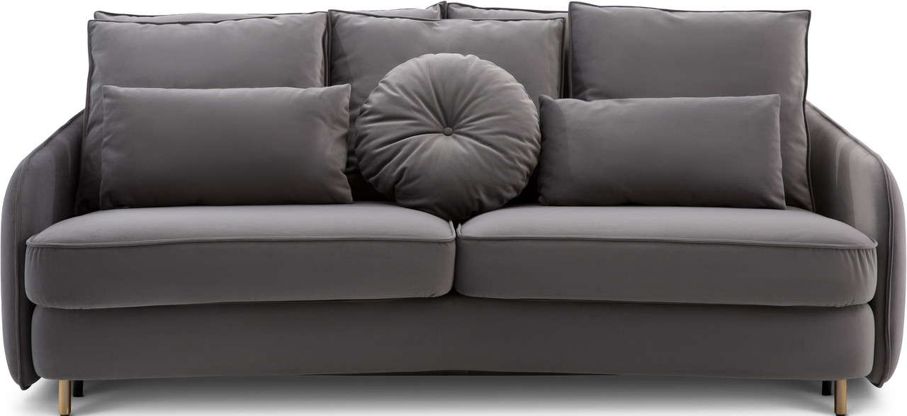 

Диван Massimo раскладной трехместный серый мягкая бархатная обивка Carveli Salvador velvet