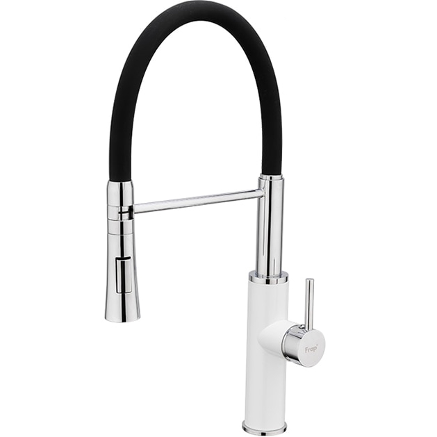 

Cмеситель для кухни одноручный с поворотным изливом FRAP F4452-8 черный латунь 1033919