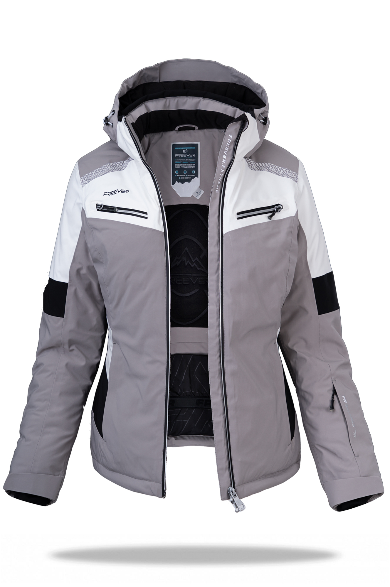 

Горнолыжная куртка женская Freever WF 21619 бежевая 2XL