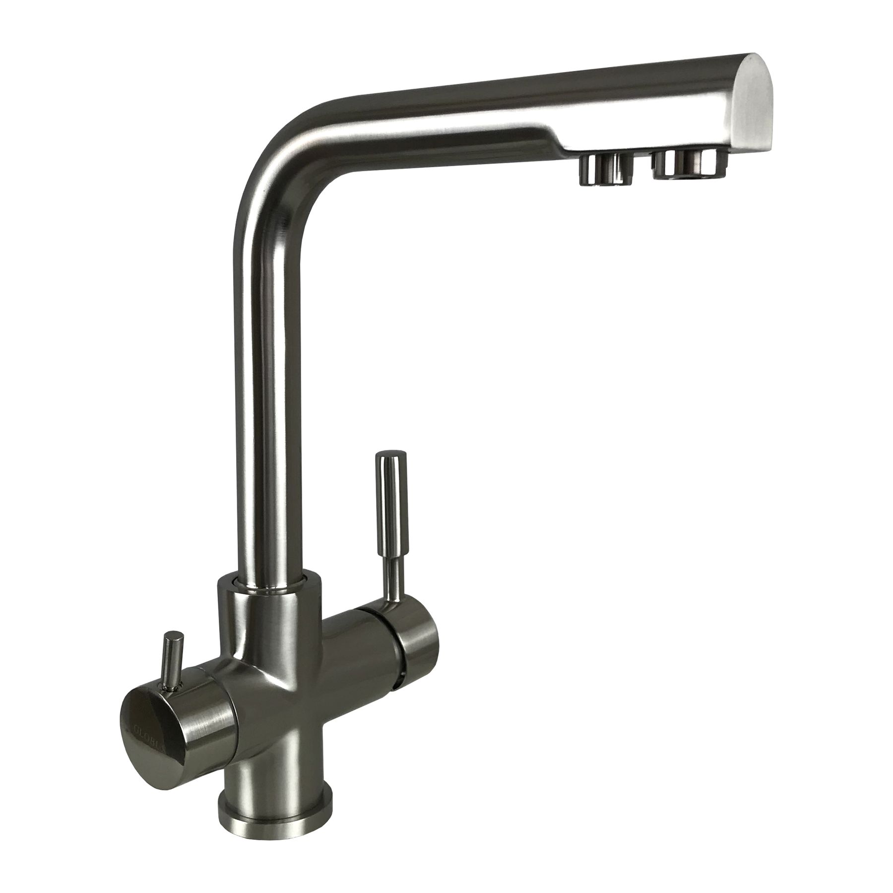 

Cмеситель кухонный с краном для фильтрованной водой GLOBUS LUX GLLR-0888-8-STSTEEL сатин латунь 000011309