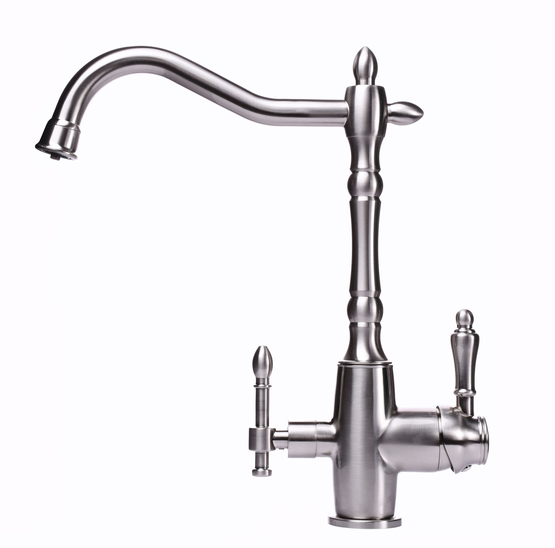 

Кран кухонный на две воды GLOBUS LUX GLLR-1000-8-STSTEEL сатин нержавеющая сталь 000019265