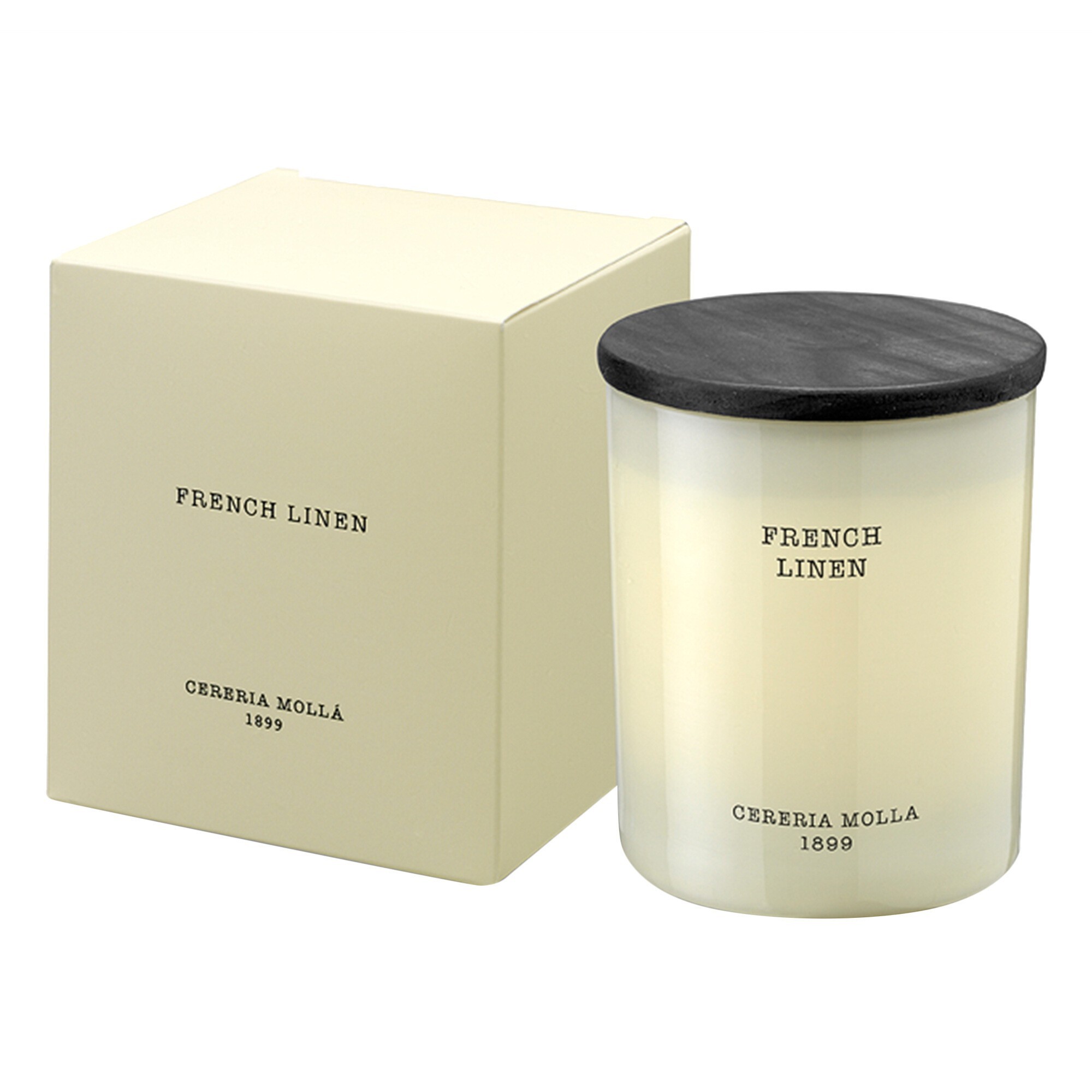 

Стеклянная свеча из растительного воска премиум-класса - French Linen - 230 г - 50 ч