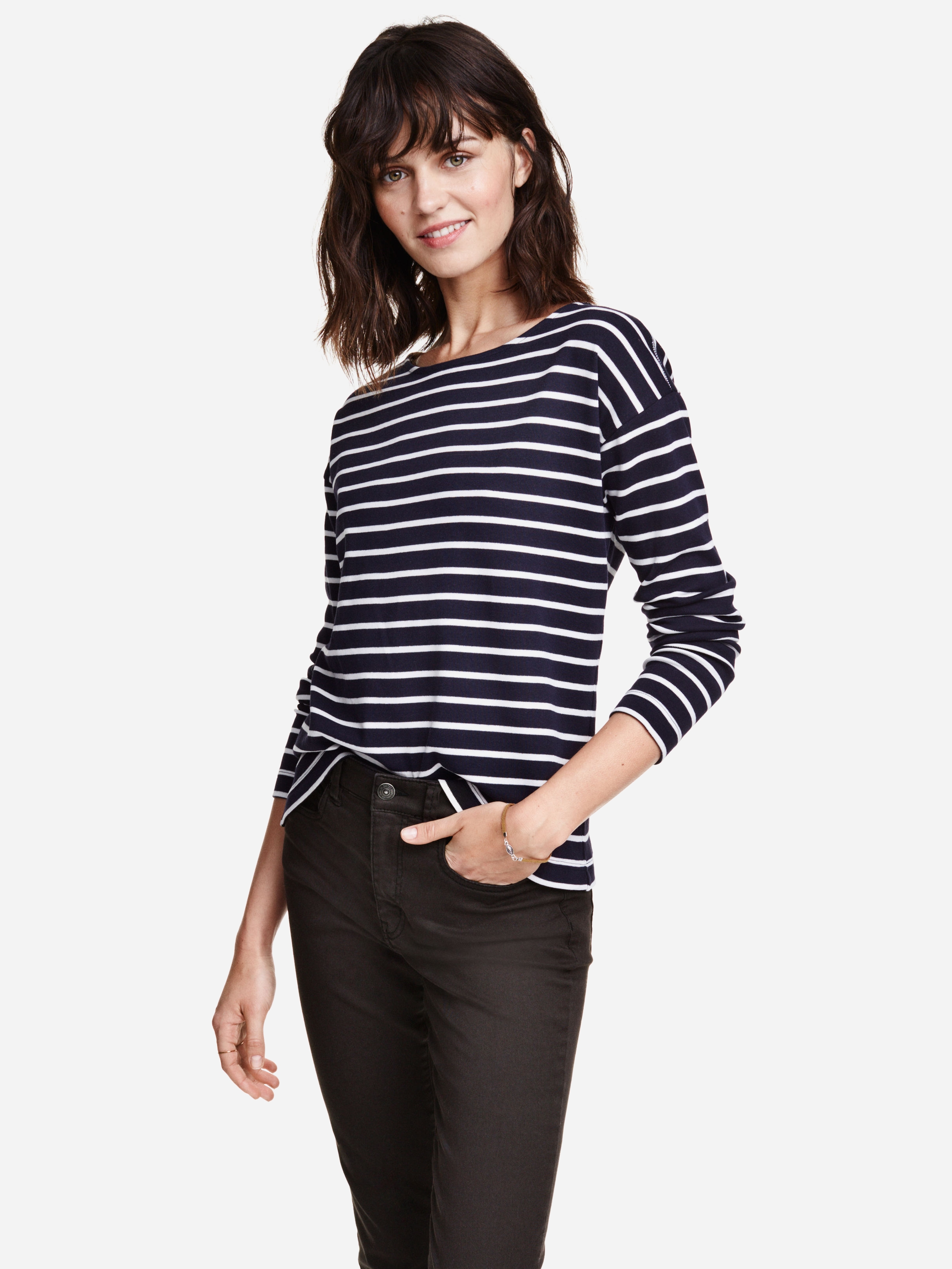 

Лонгслив H&M 0369221-3  Темно-синий (СА2000001330920, Лонгслив H&M 0369221-3 L Темно-синий (СА2000001330920)