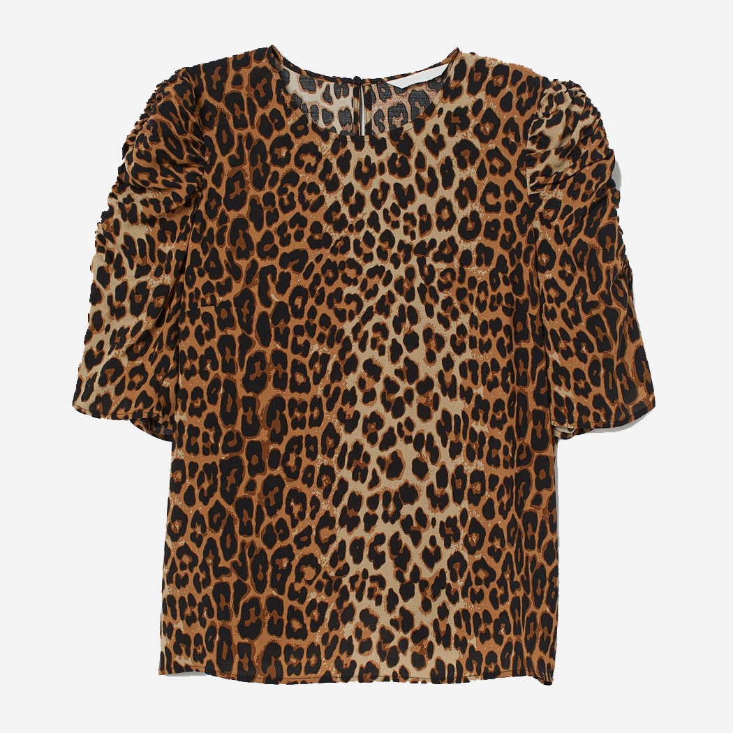 

Блузка H&M 0840604_леопард_01  Желтая, Блузка H&M 0840604_леопард_01 40 Желтая