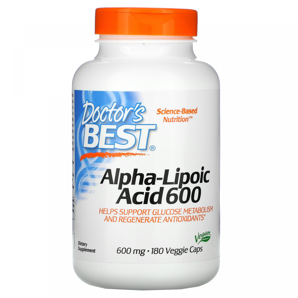 

Альфа-липоевая кислота Doctor's Best (Alpha-lipoic acid) 600 мг 180 капсул