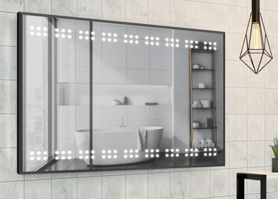 

Зеркало в алюминиевой раме c LED подсветкой Smart Mirror сенсорное Savona-R 100 x 120 см Прямоугольное