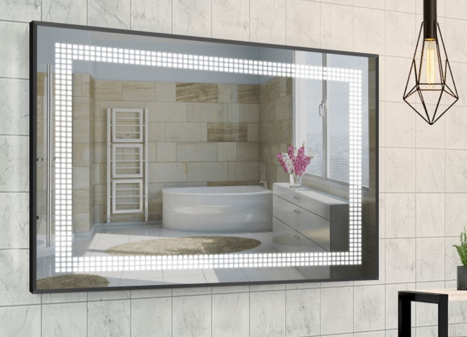 

Зеркало в алюминиевой раме c LED подсветкой Smart Mirror сенсорное Pavia-R 80 x 120 см Прямоугольное