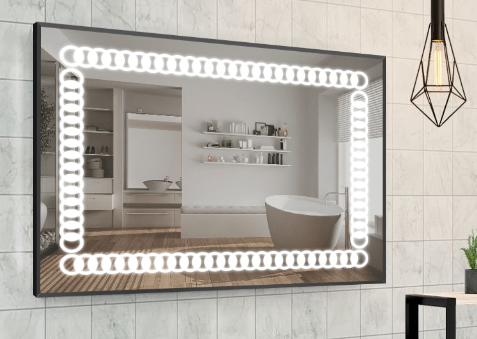 

Зеркало в алюминиевой раме c LED подсветкой Smart Mirror сенсорное Ragusa-R 80 x 120 см Прямоугольное
