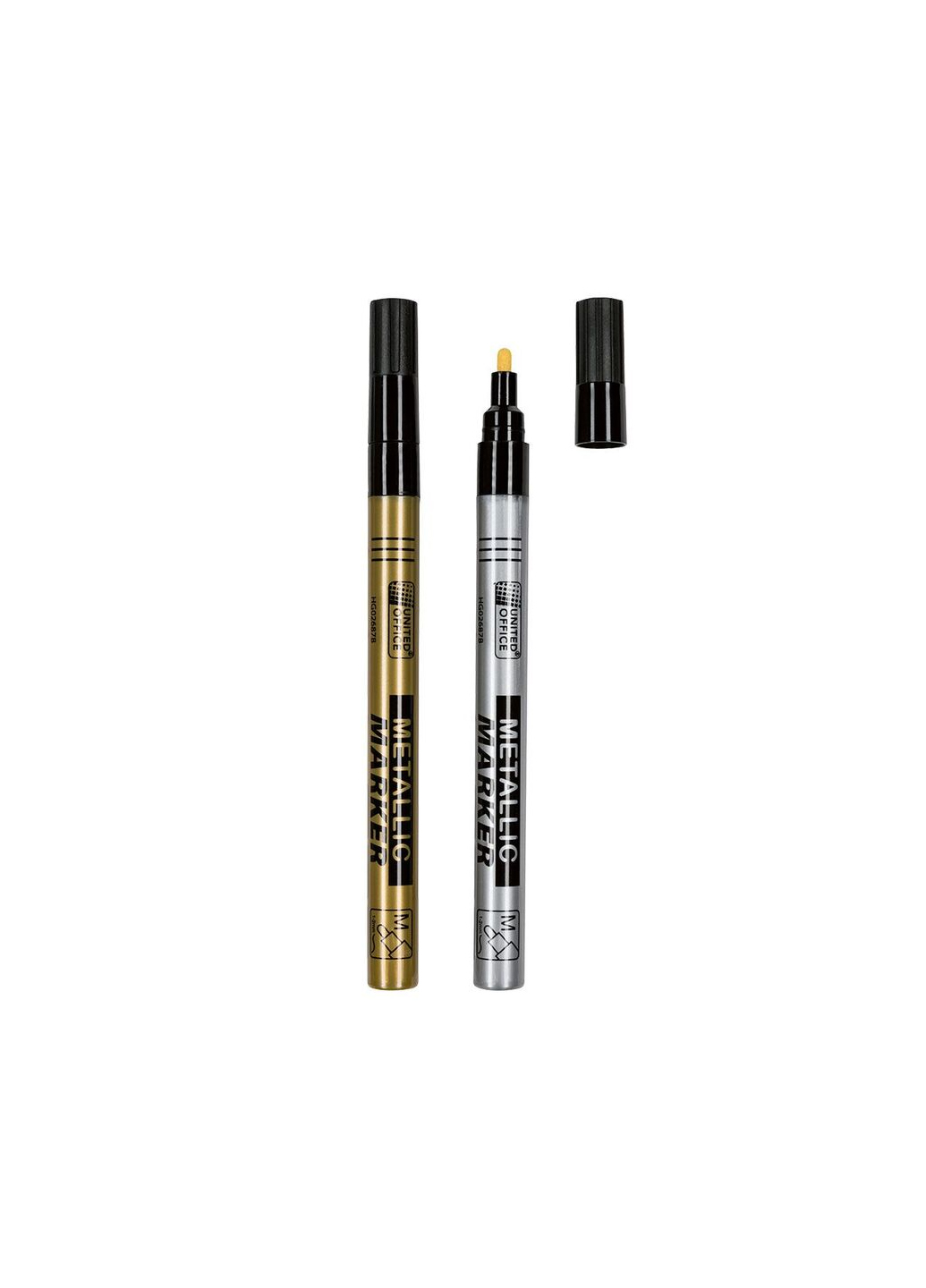 

Лаковые маркеры с эффектом металик 2 шт UNITED OFFICE золотой-серебристый CO-690019