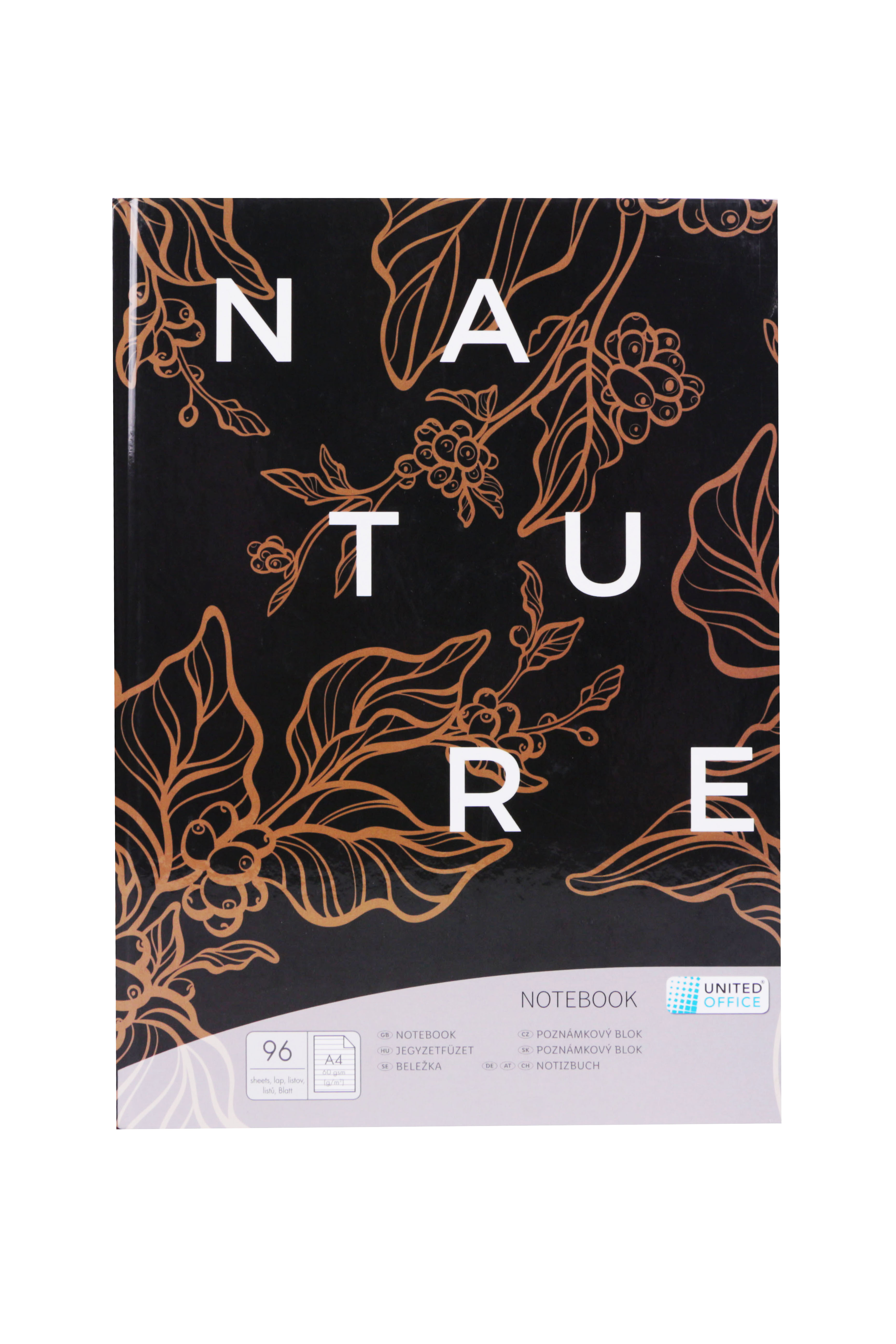 

Блокнот в линию А4 96 листов Nature UNITED OFFICE разноцветный CO-440464