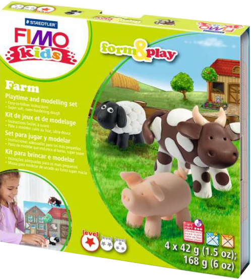 

Набор пластики Fimo kids Ферма 4 цвета х 42 г (4007817806012)