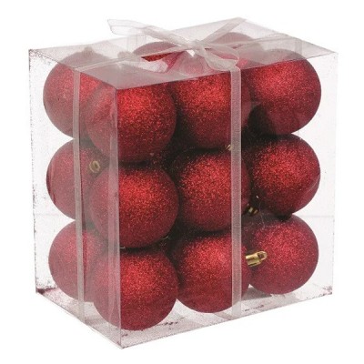 

Елочная игрушка Jumi 18 шт (6 см) с блестками, красный (5900410791206)