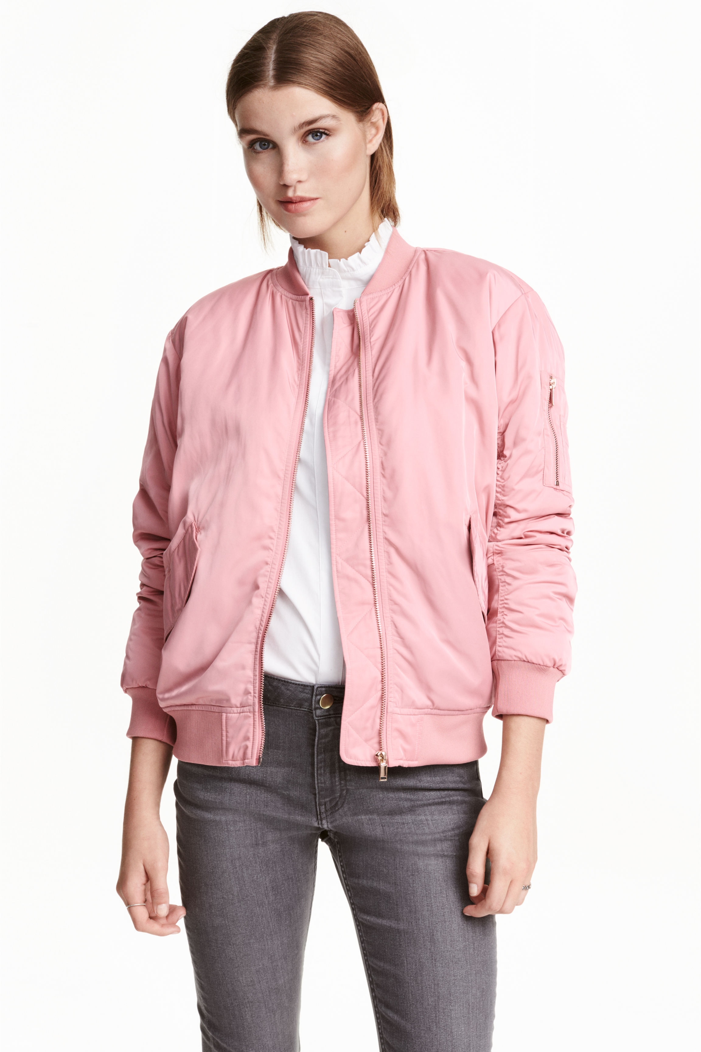 

Бомбер H&M  Розовый 0427951_05, Бомбер H&M 38 Розовый 0427951_05