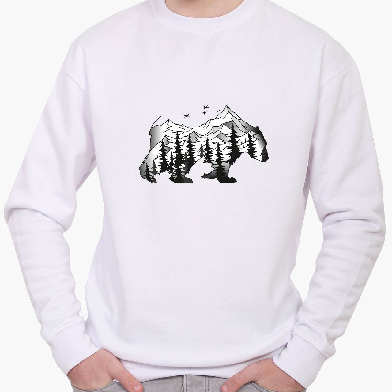 

Свитшот мужской Медведь (Bear) (8771-1988) Белый XXL
