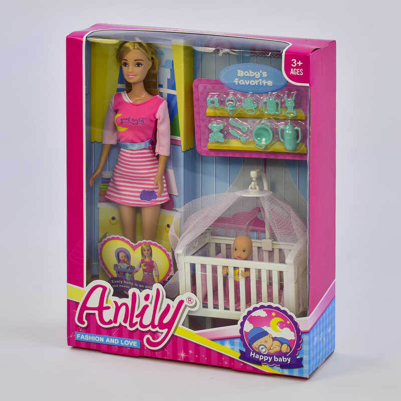 

Кукла Anlily Мама с малышом и кроваткой для младенца 99231 A-Toys (99231)