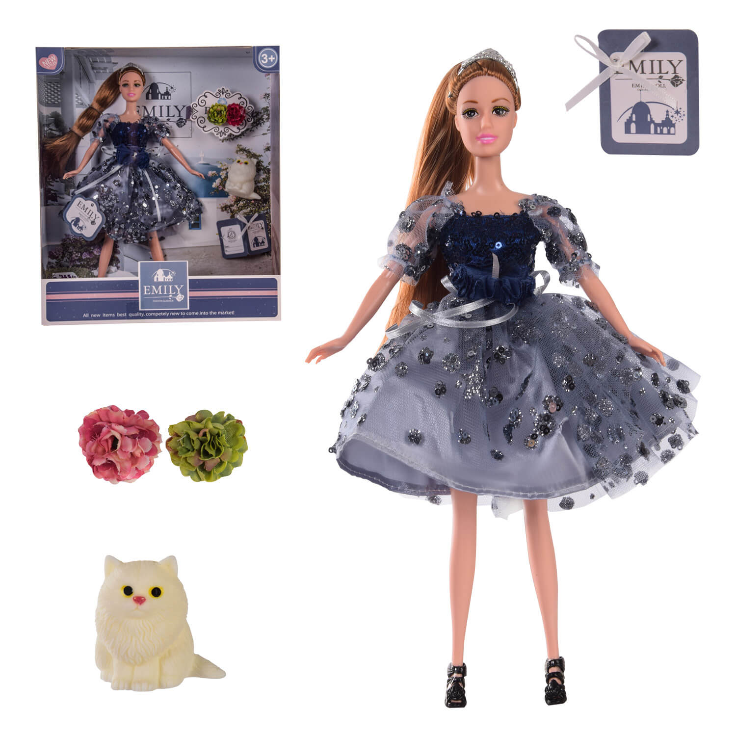 

Кукла с кошкой Emily в синем платье и аксессуарами QJ089C A-Toys (QJ089C)
