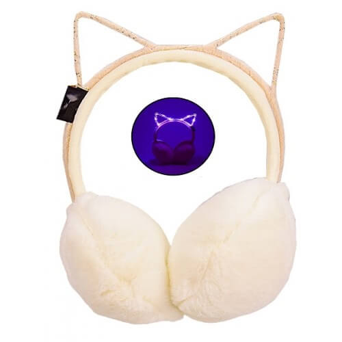 

Меховые наушники с ушками со светом (белые) 18 см AC8406 A-Toys (AC8406БЕЛЫЙ)