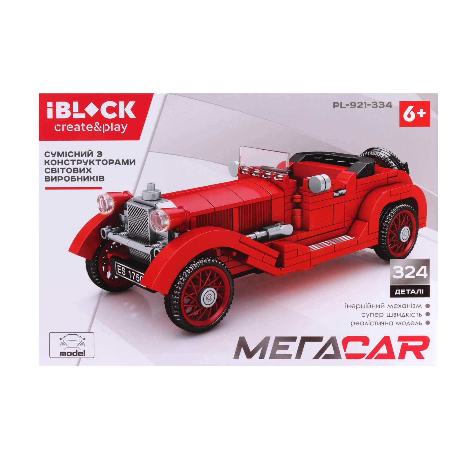 

Конструктор iBlock «Мегаcar» Ретро автомобиль 324 деталей PL-921-334 iBlock (PL-921-334)