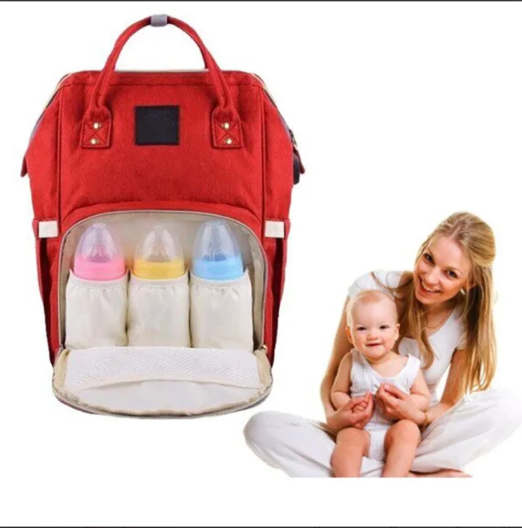 

Прочная и вместительная сумка-рюкзак с термокарманами для мам MOTHER BAG el-1230 КРАСНАЯ