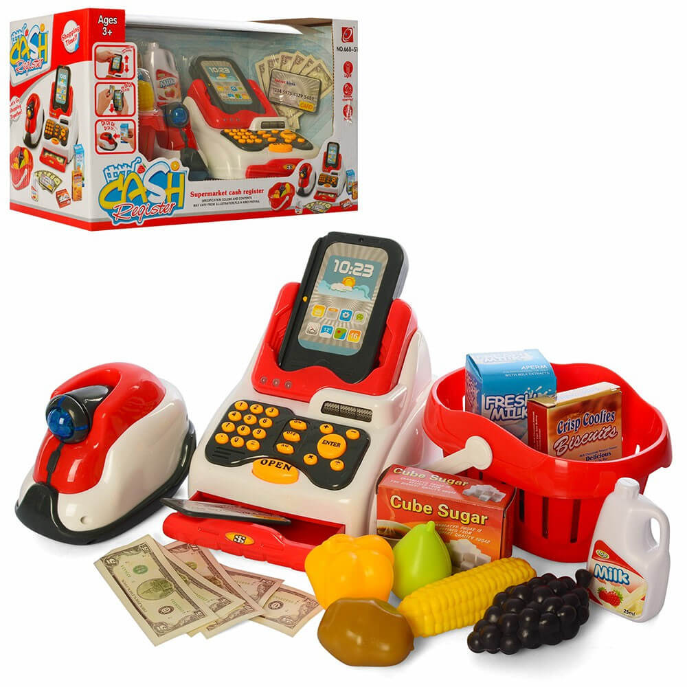 

Кассовый аппарат с продуктами (свет и звук) деньги 668-51 A-Toys (668-51)