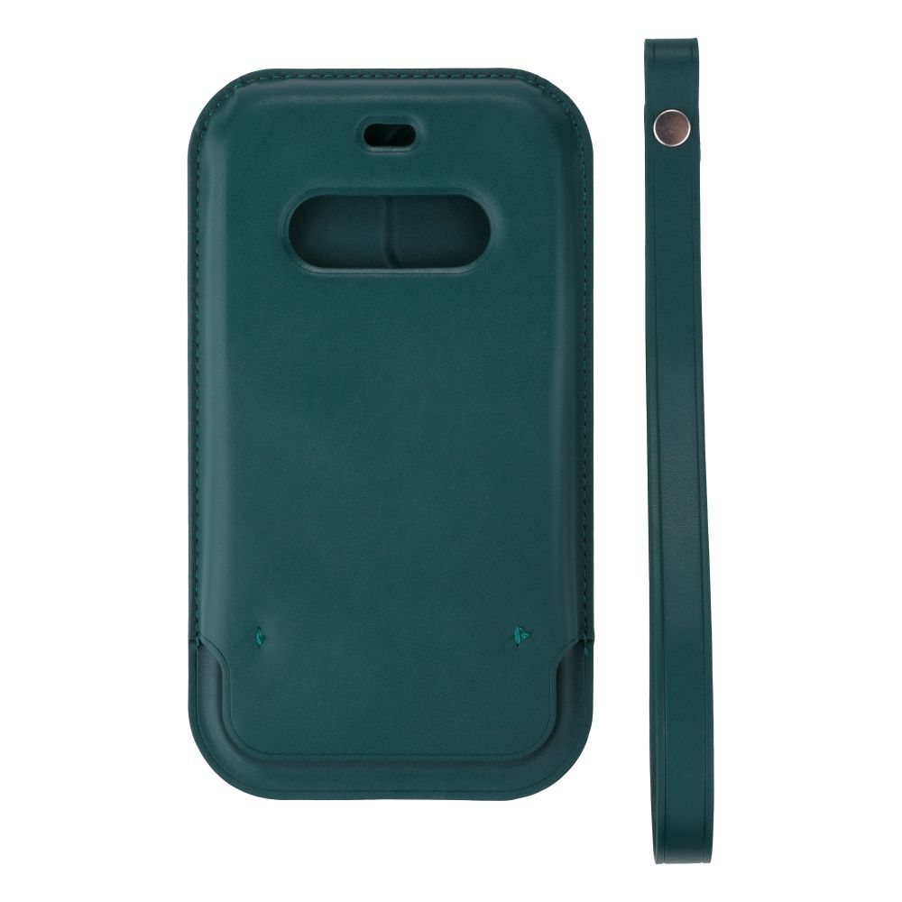 

Чехол Space MagSafe Leather Sleeve Case Full Size для Apple iPhone 12 Pro Max Dark Green