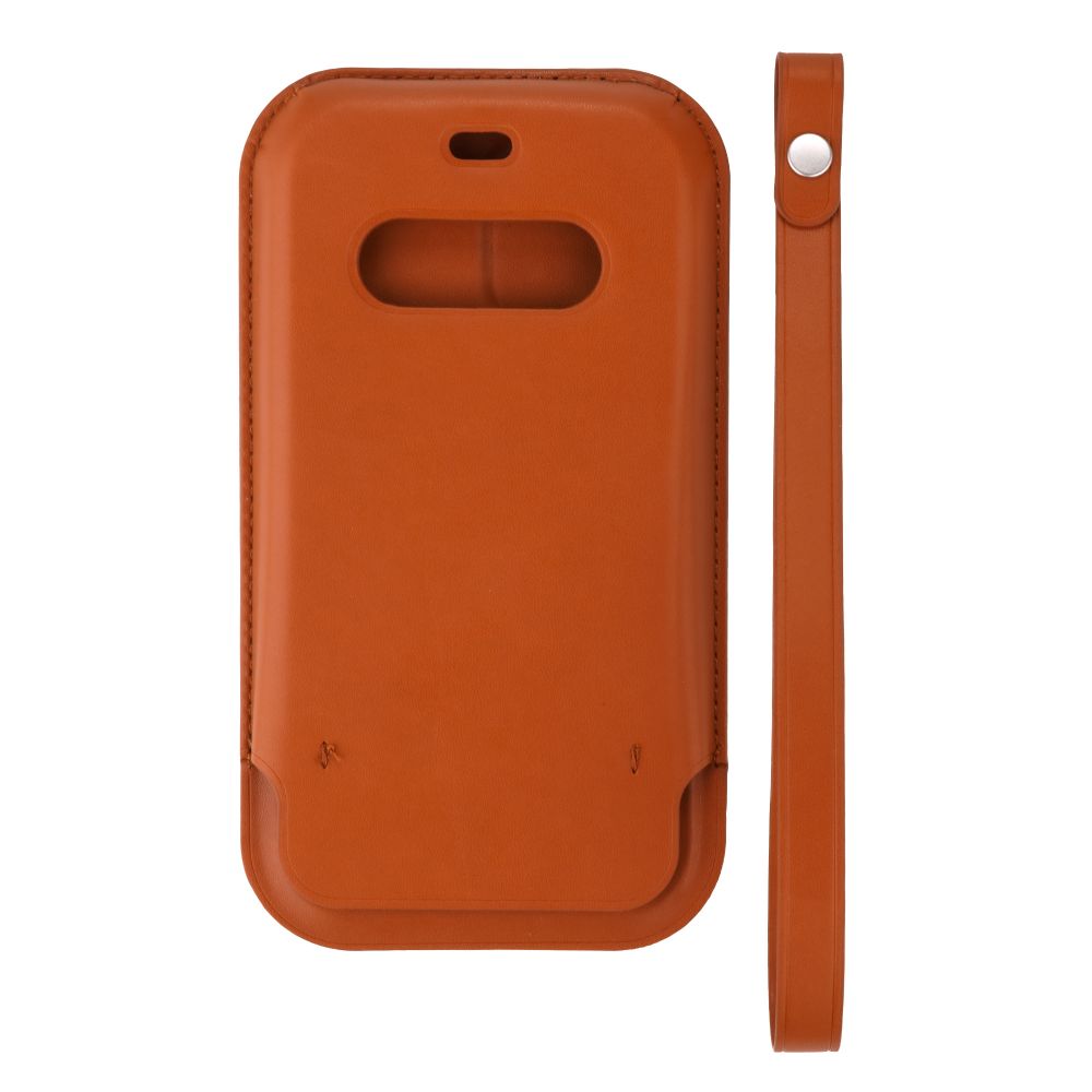 

Чехол Space MagSafe Leather Sleeve Case Full Size для Apple iPhone 12 Mini Sandle Brown