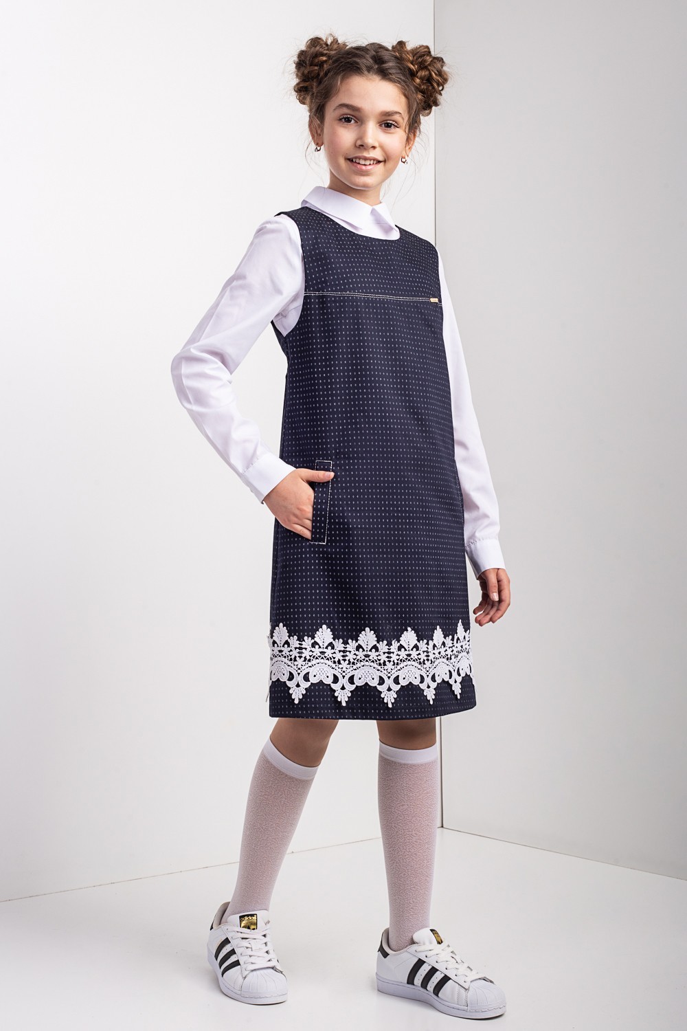 

Сарафан шкільний для дівчинки синій Diвa 164 см (21121)