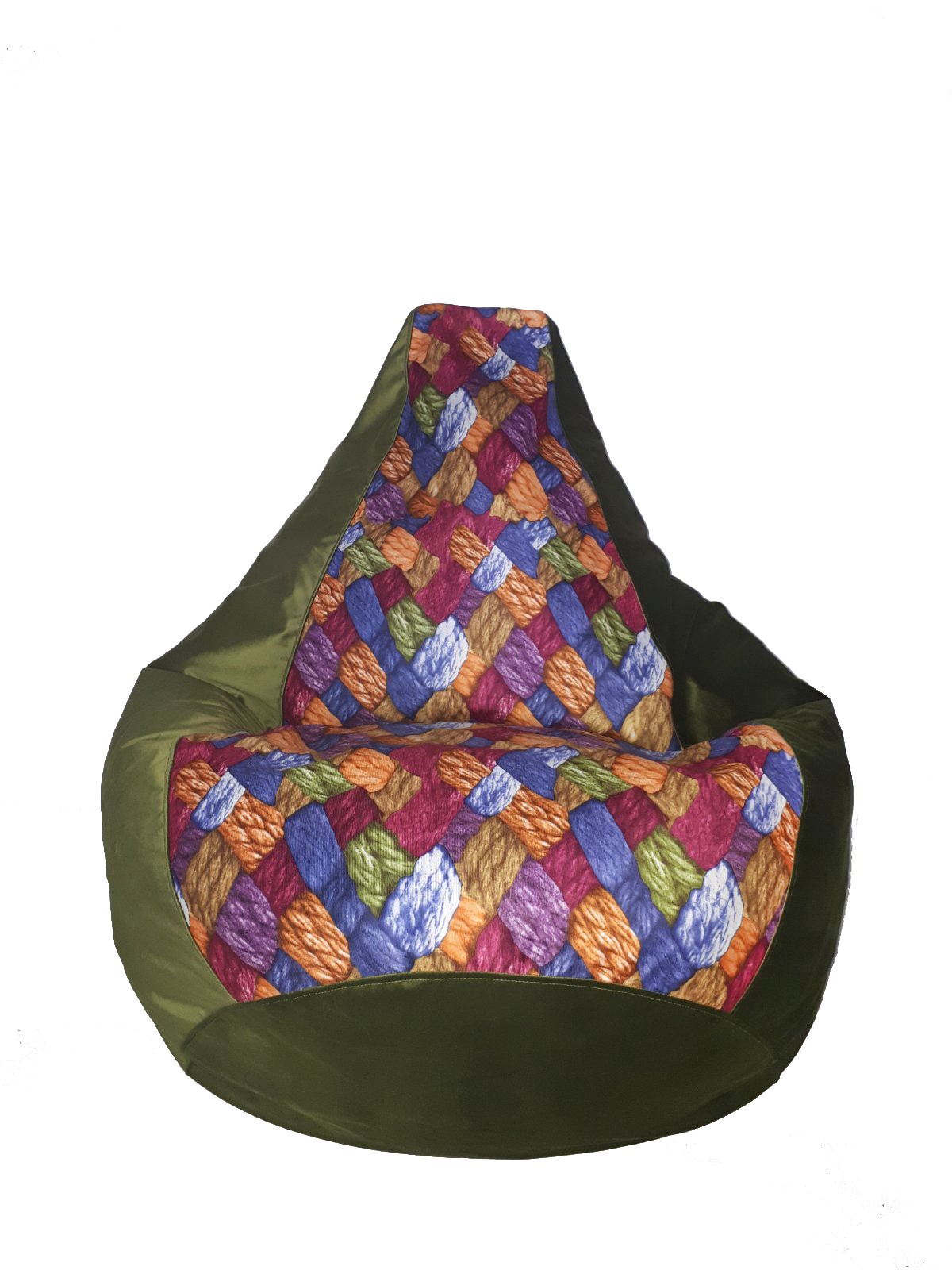 

Кресло-мешок Ecobag Груша комби 120/80 Оливковый