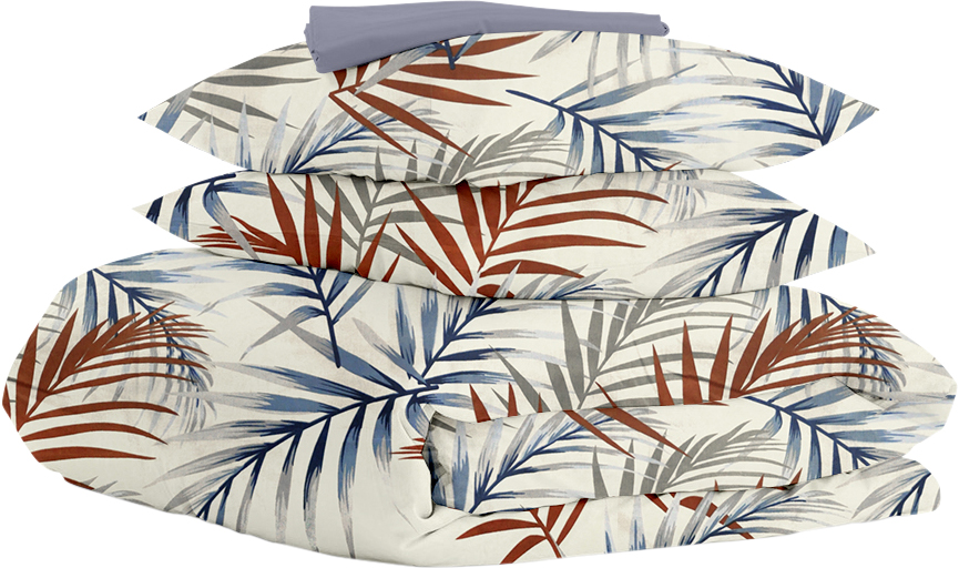 

Комплект постельного белья Cosas Foliage Color Milk 180х220 см Steel