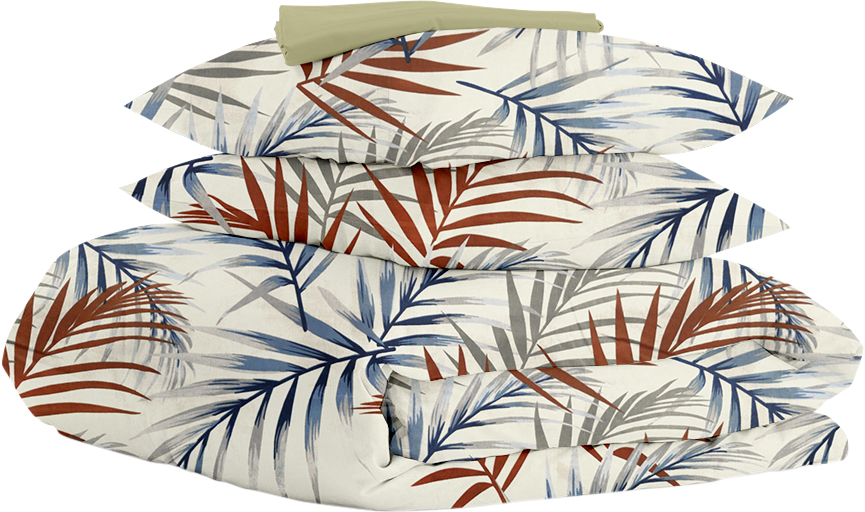 

Комплект постельного белья Cosas Foliage Color Milk 200х220 см Olive